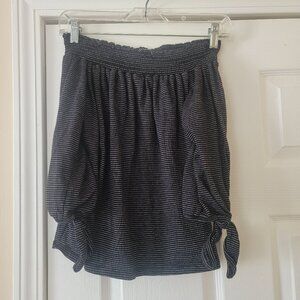 Pebble and Stone Black/White Off the Shoulder Tie Sleeve Top